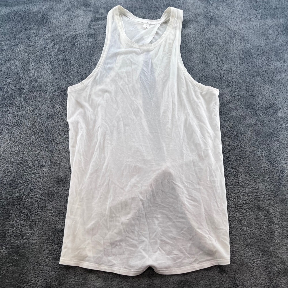 Lululemon All It Takes Tank Top White Open Back Knot Detail Size 4
